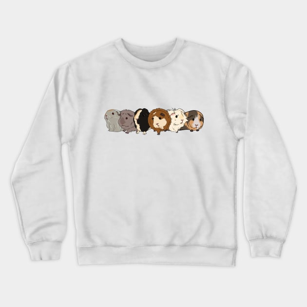 Cartoon Guinea Pig Group Crewneck Sweatshirt by Kats_guineapigs